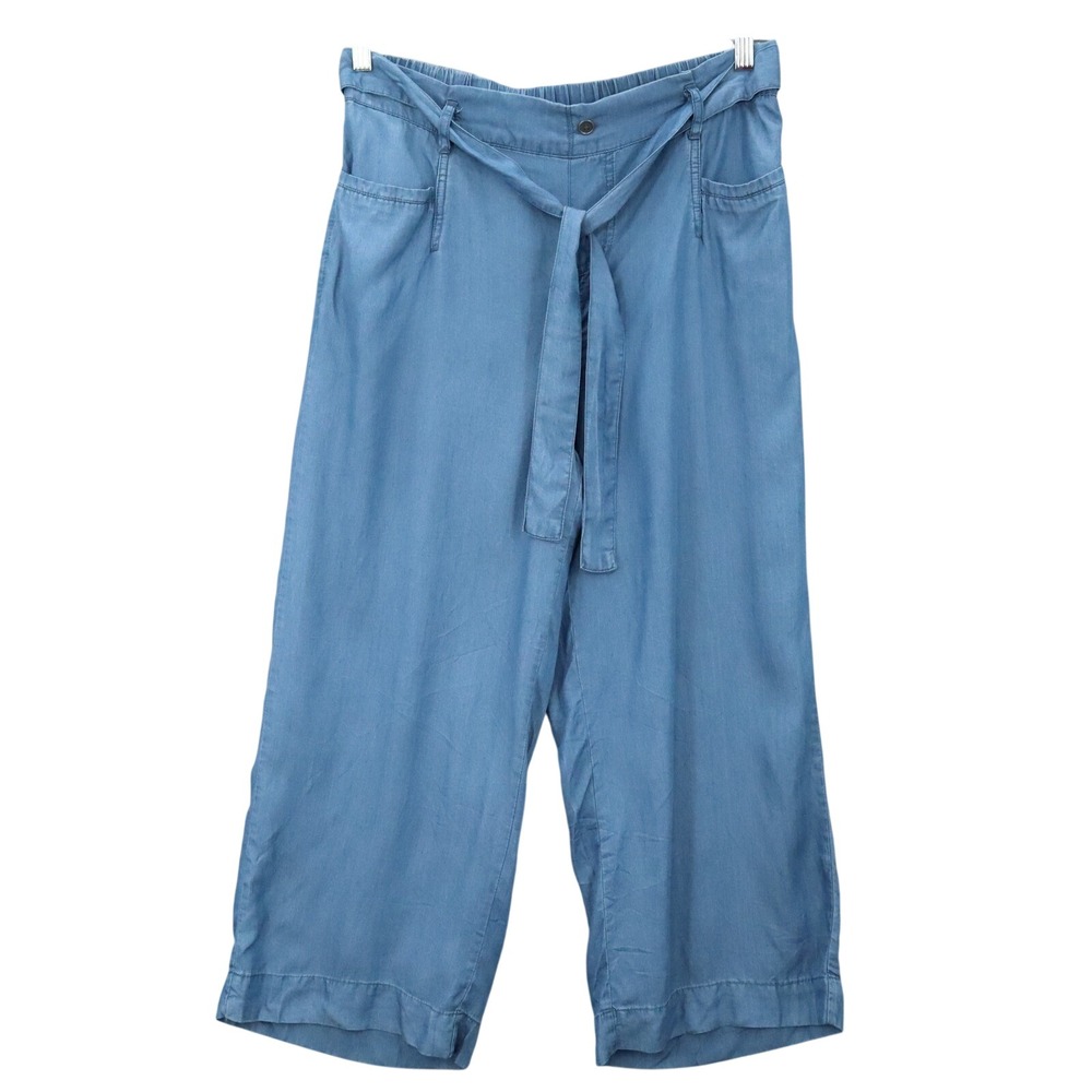 Zac & Rachel Blue Wide Leg Pants Belted Soft Boho Comfy Minimalist‎ L Large